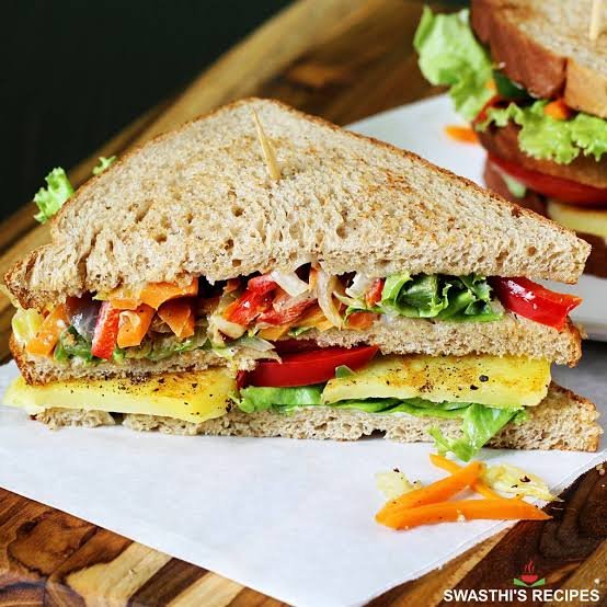 vej club sandwich at Krishna Food